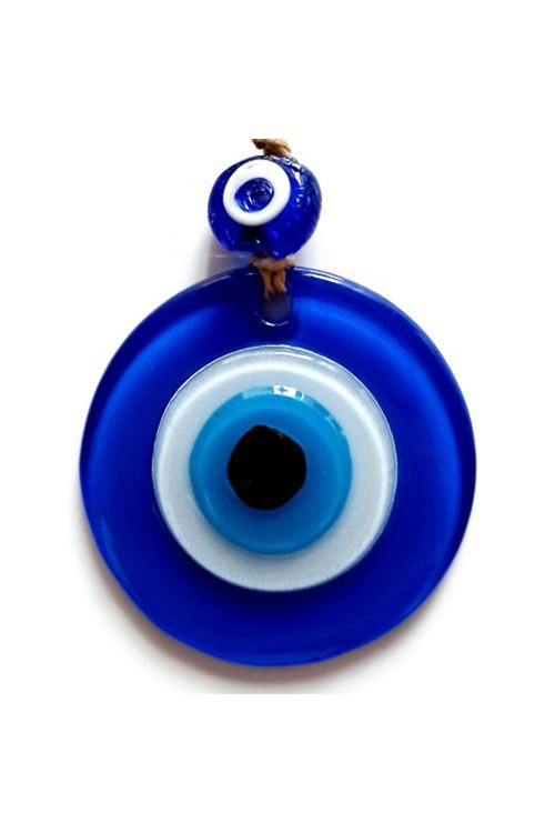 Nazar Boncuklu Mavi Renk Mini Duvar Süsü Dekoratif Hediyelik Cam Eşya